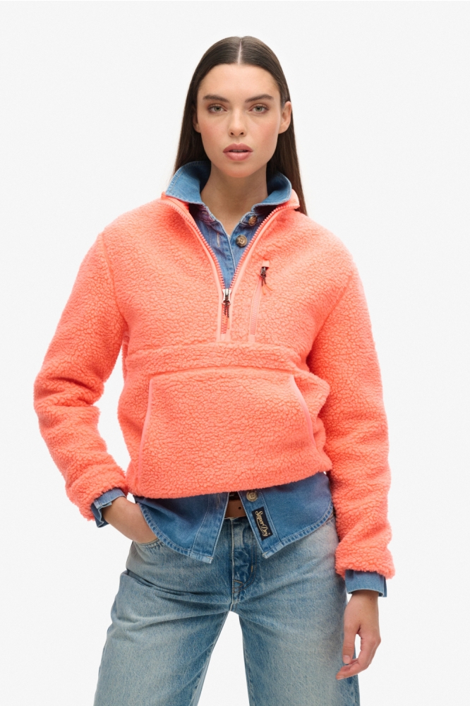 OUTDOOR HALF ZIP FLEECE W2012341A PASTELLINE CORAL